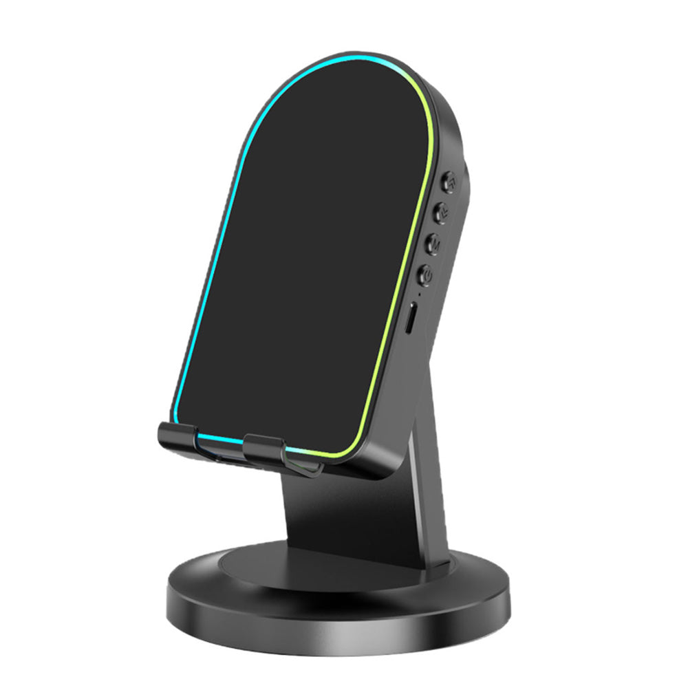 3-in-1 Wireless Induction Speaker with Phone Stand-Black