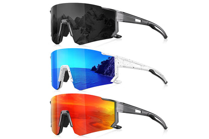 3Pcs Sunglasses Men Sports UV Protection Sunglasses for Baseball Cycling Running