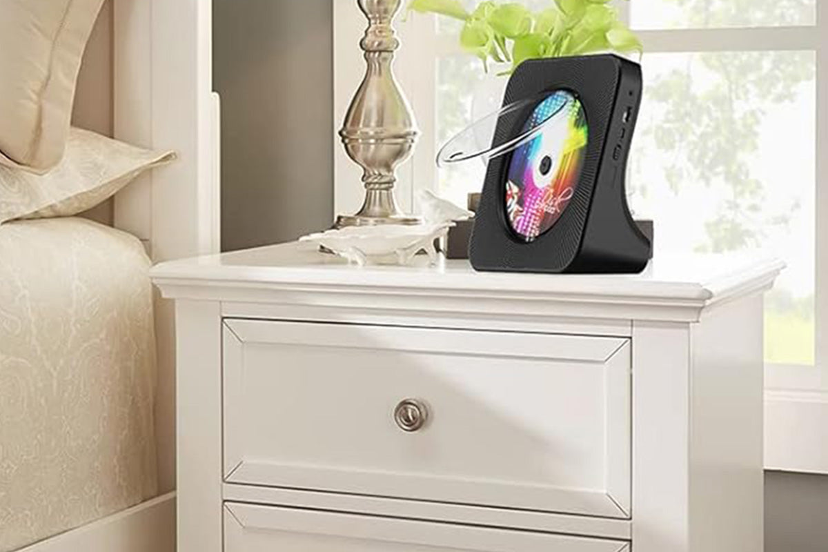 Bluetooth Home CD Player with LED Screen Black