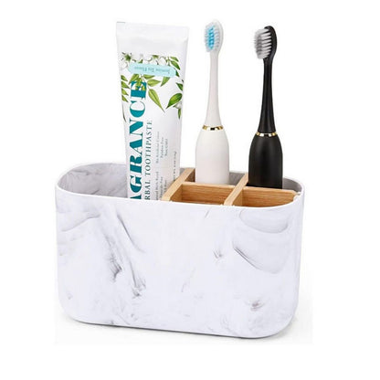 Toothbrush Holders for Bathrooms 5 Slots Bathroom Organizers and Storage-White