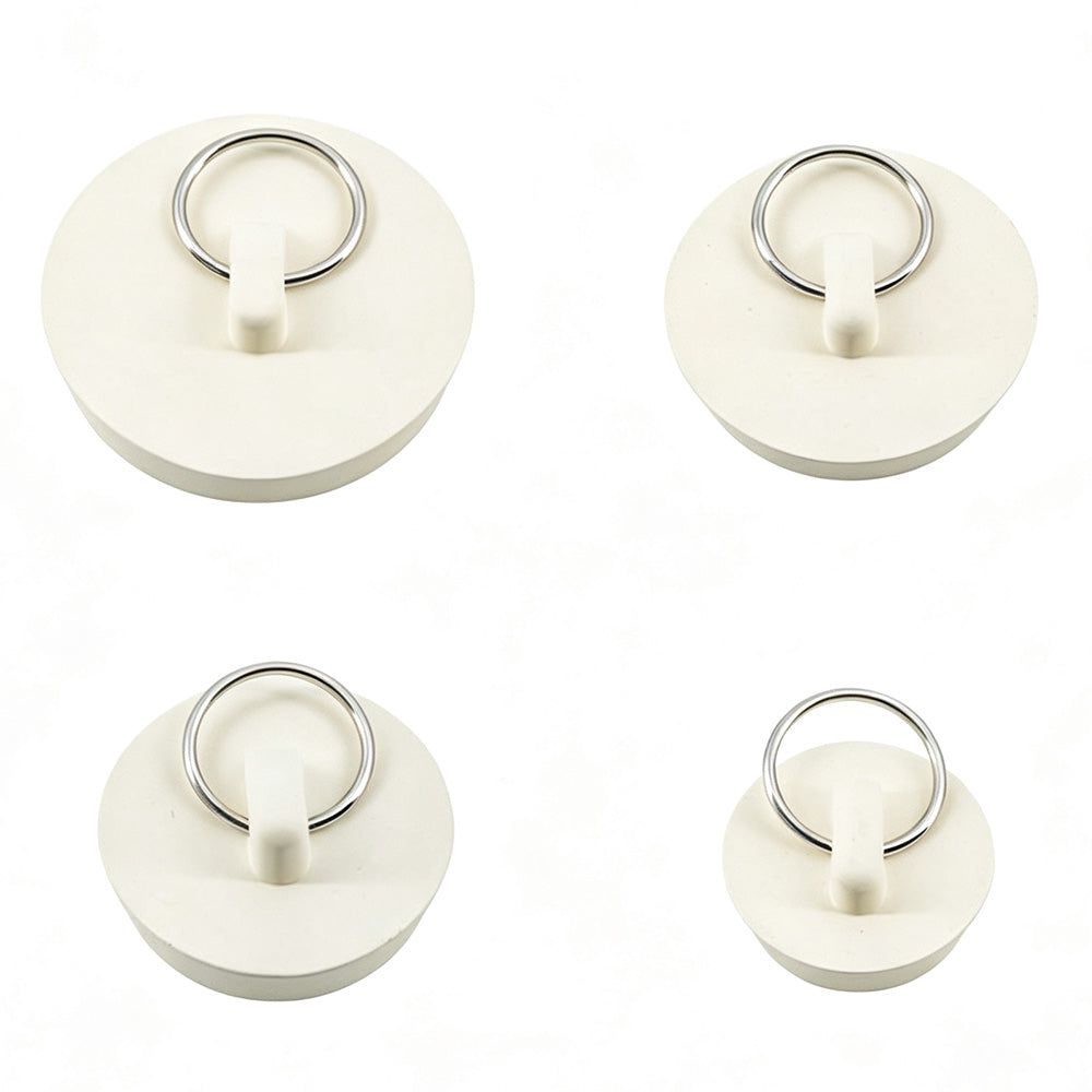 4 Pieces Sink Stoppers with Pull Rings for Basins and Bathtubs