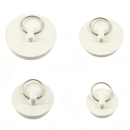 4 Pieces Sink Stoppers with Pull Rings for Basins and Bathtubs