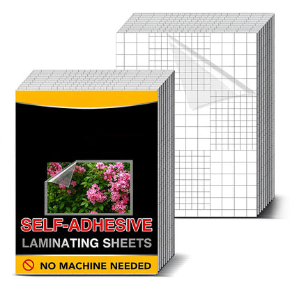 50 Self Adhesive Cold Laminating Sheets for Photos and Documents