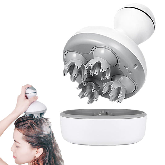 Portable Electric Scalp Massager Smart Head Scratcher with Replacement Massage Heads