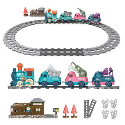 Toddler Electric Train Set ¨C Magnetized Train Toy with Music Lights and Tracks