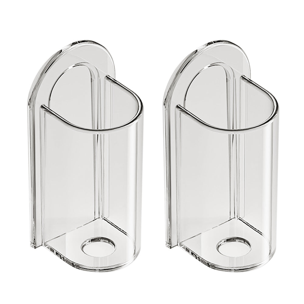 2Pcs Clear Wall-Mounted No-Drill Electric Toothbrush Holders