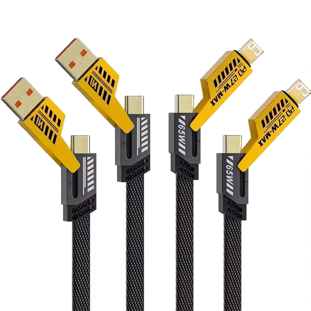 2Pcs 65W 4-in-1 Charging Cable
