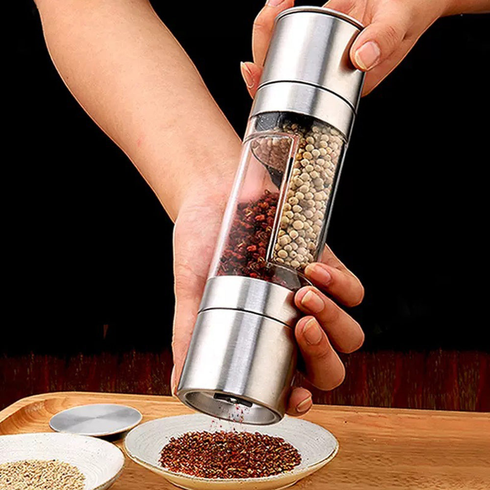 2-in-1 Stainless Steel Salt & Pepper Grinder a€?Adjustable Spice Mill for Kitchen