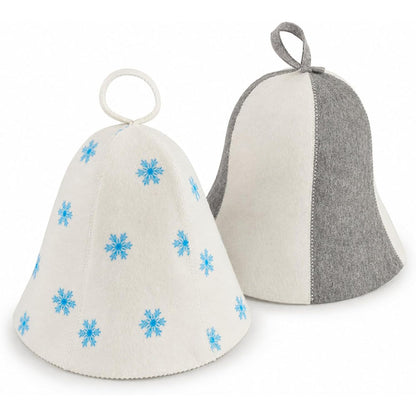 2Pcs Wide Brim Felt Sauna Hat