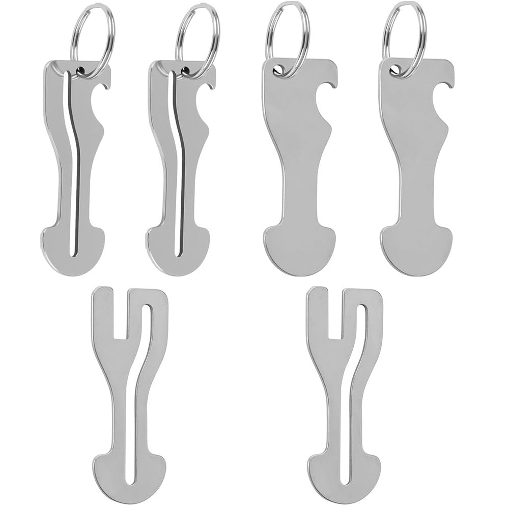 6Pcs Set Versatile Keychains Shopping Trolley Key Bottle Opener
