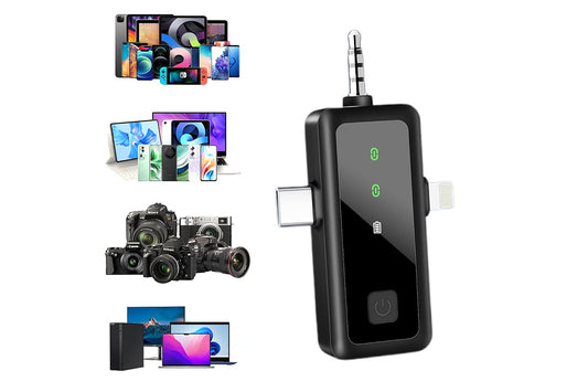 3 in 1 Wireless Lavalier Microphone for iPhone USB-C Microphone for TikTok YouTube Vlog