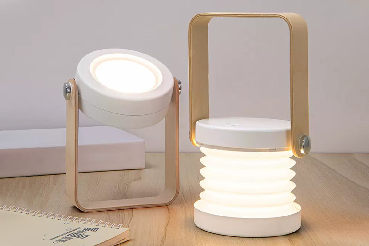 Multi Dimmable Foldable LED Night Light Table Lamp Portable Camping Flashlight-White