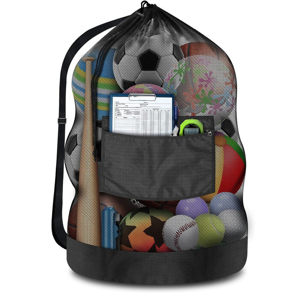 Soccer Ball Bag Drawstring Mesh Ball Bag for Gym Beach Cloth