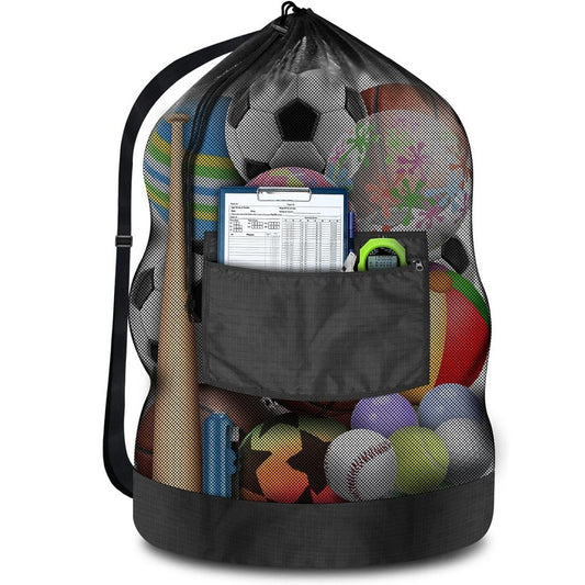 Soccer Ball Bag Drawstring Mesh Ball Bag for Gym Beach Cloth