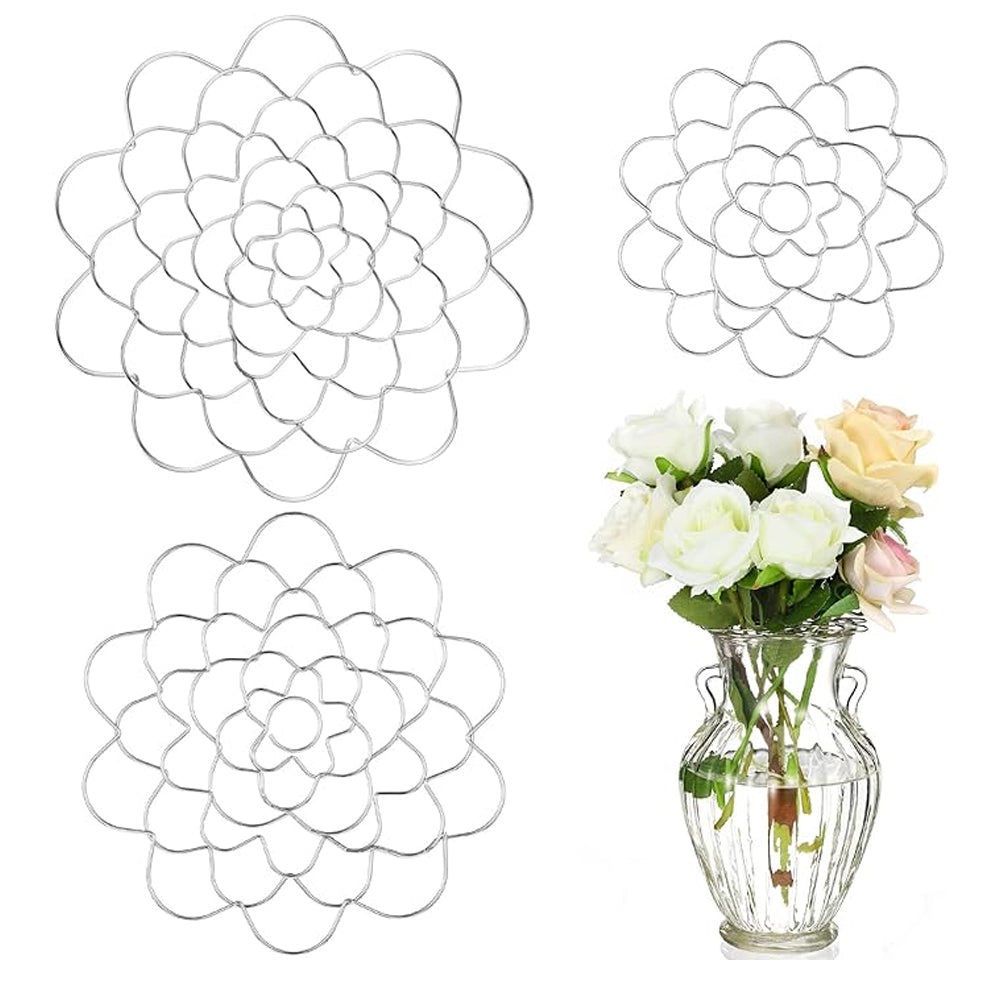 Set of 3Pcs Stainless Steel Easy Arranger Flower Holders