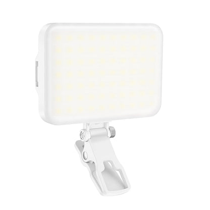 Portable Selfie LED Light Video Conference Lighting with Clip Rechargeable for Vlogs Live Streams White