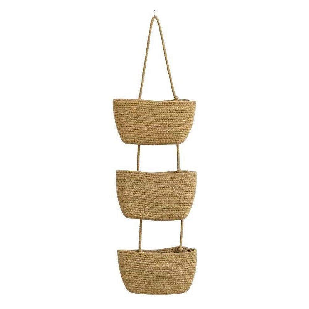 Over the Door Hanging Organizer Bag Detachable 3-Tier Hanging Wall Basket