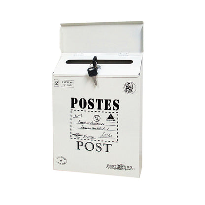 Locking Metal Mailbox Wall Mounted Key Lock Post Box Letter Box Beige