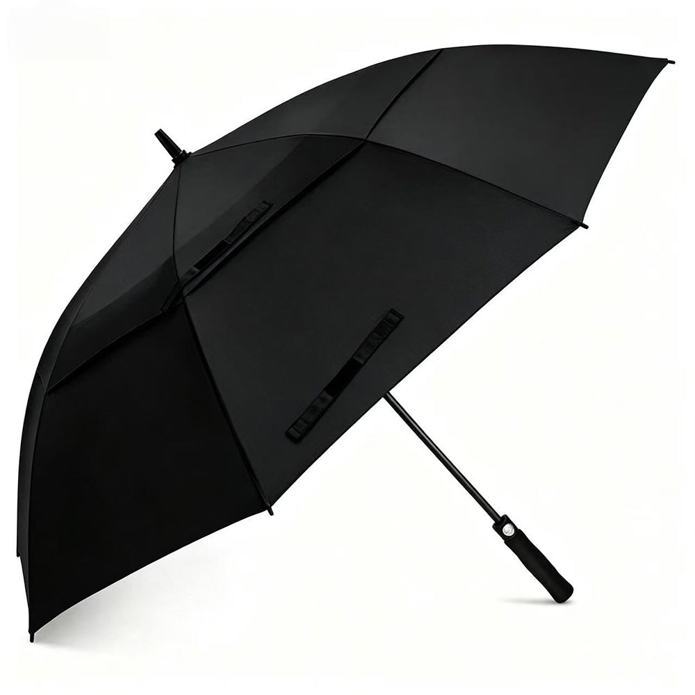Auto Open Double-Layer Golf Umbrella Windproof 30-Inch - Black