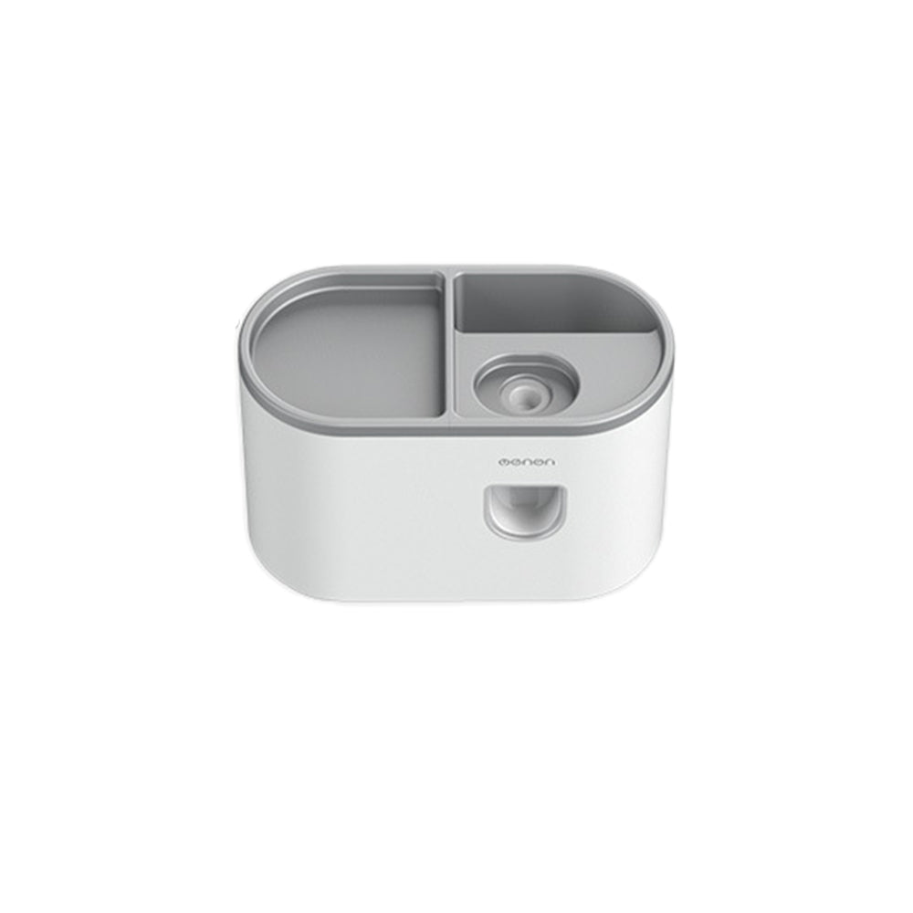 Wall Mounted Toothbrush Holder for Bathroom Automatic Toothpaste Dispenser Kit-Gray