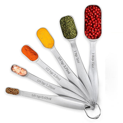6Pcs Stainless Steel Measuring Cups & Spoons Set