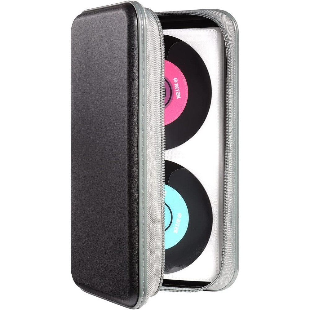 Portable 96 Capacity DVD CD Holder Case - Black