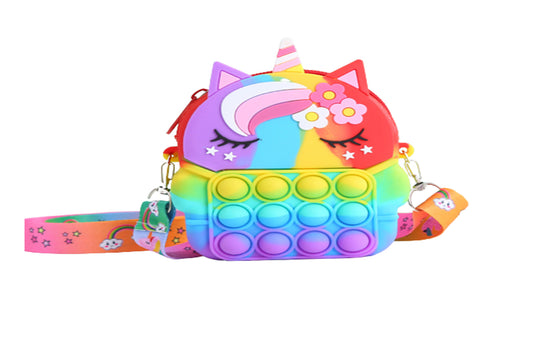 Unicorn Pop Purse for Girl and Women Pop Bag Toy-Colorful