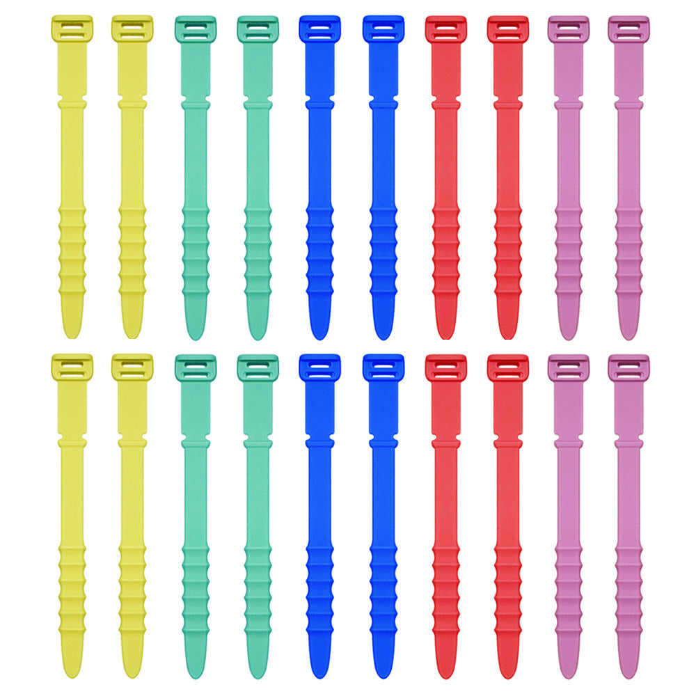 40pcs Fishbone Cable Winder Cord Clip Organizer Earphone Cable Protector USB Wire Tie