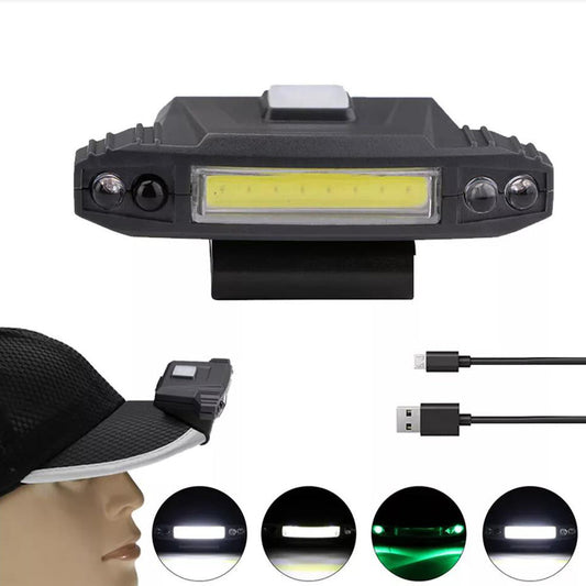 Rechargeable USB LED Headlamp Clip on Cap