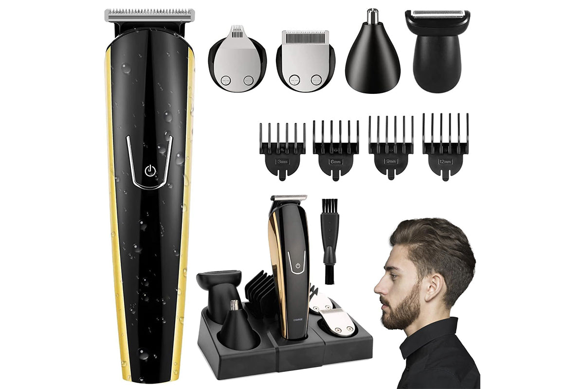 5 in 1 Beard Trimmer for Men Electric Grooming Kit Cordless Hair Clippers for Bear Hair Face Nose Ear