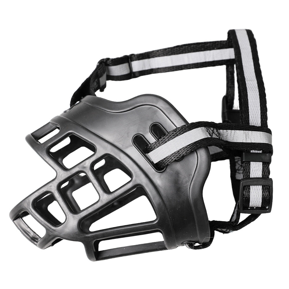 Breathable Rubber Dog Muzzle with Reflective Strap