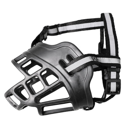 Breathable Rubber Dog Muzzle with Reflective Strap
