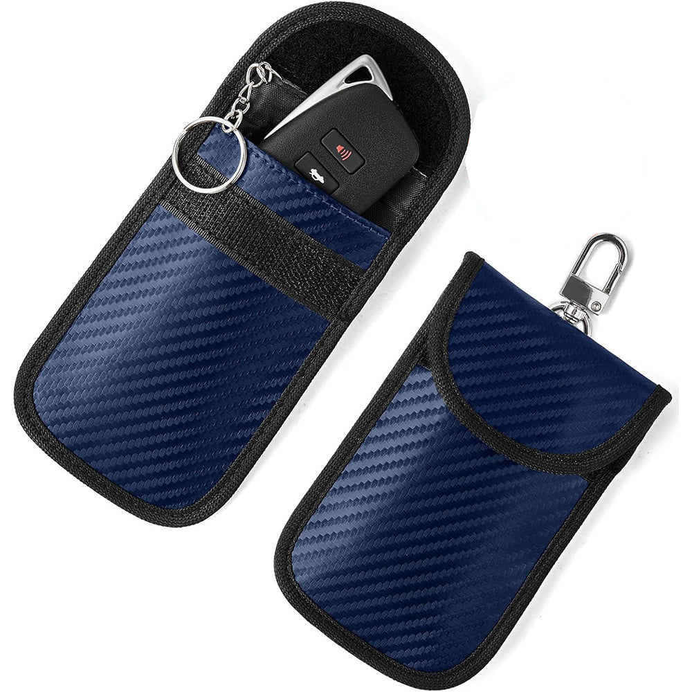 2Pcs Carbon Fiber Car Key Fob Holder for Keyless