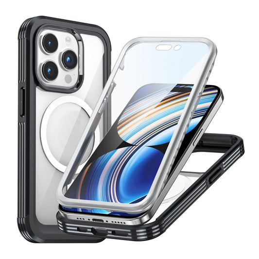 For iPhone 15 Series Full Proctective Case with Magnetic Charging Ring