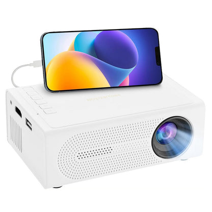 1080P Mini Projector Full HD Portable Video Projector Home Theater Movie-White