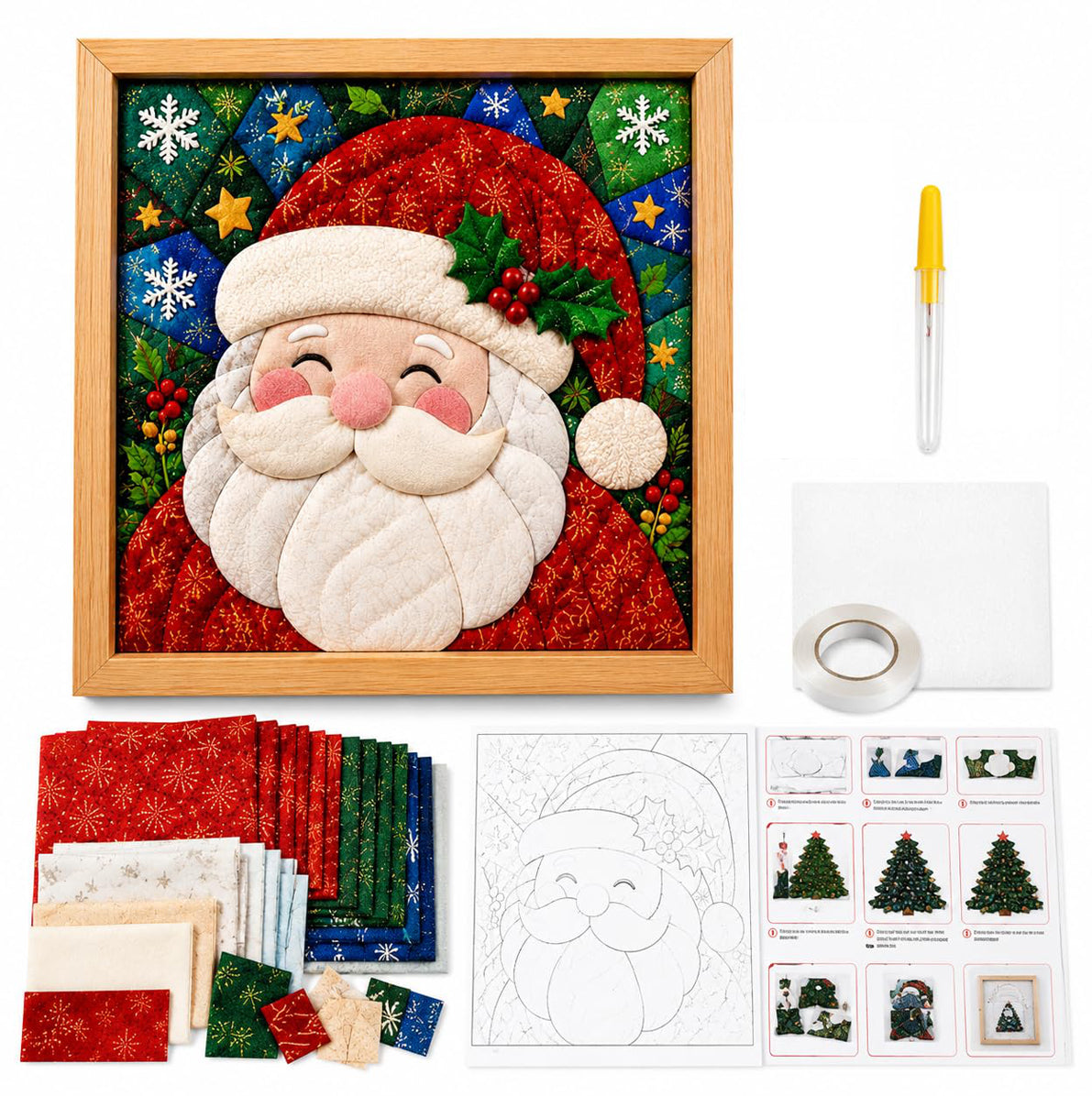 Fabric Poke Art Kit for Adults 3D Christmas Santa Claus DIY Craft - Santa