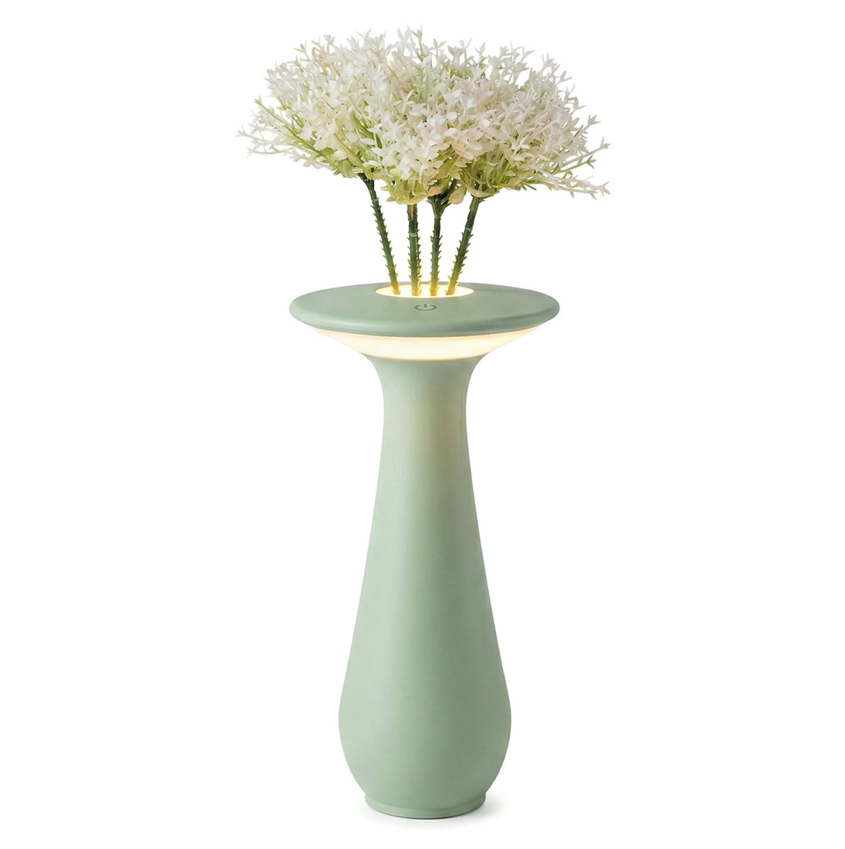Rechargeable Vase Table Night Light with Warm Dimmable Glow - Green