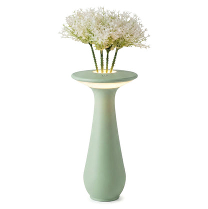 Rechargeable Vase Table Night Light with Warm Dimmable Glow - Green