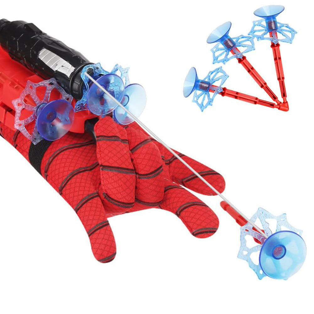 Spider Web Launcher Toy Set with Gloves Superhero Wrist Shooter for Role Play