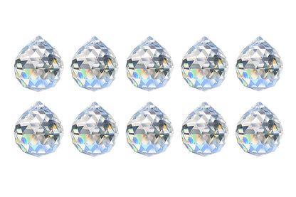 10Pcs Set Glass Ball Prism Pendants Chandelier Hanging Sun Catchers Home Room Decor