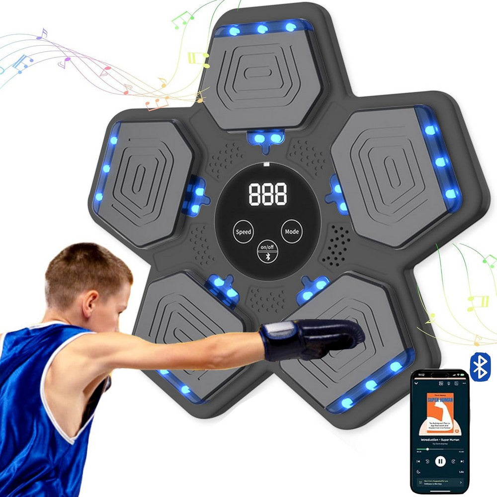 Music Boxing Machine LED Electronic Smart Bluetooth Boxing Machine Games Adult Focus Agility Training Equipmen