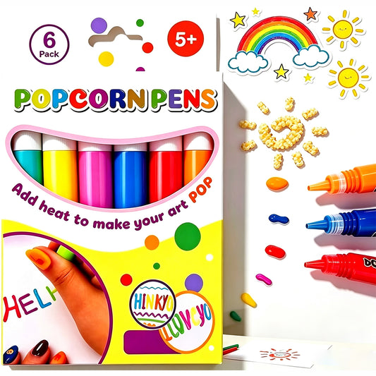 6 Pieces DIY 3D Bubble Pen Puffy Paint Pen for Multi Surface Craft