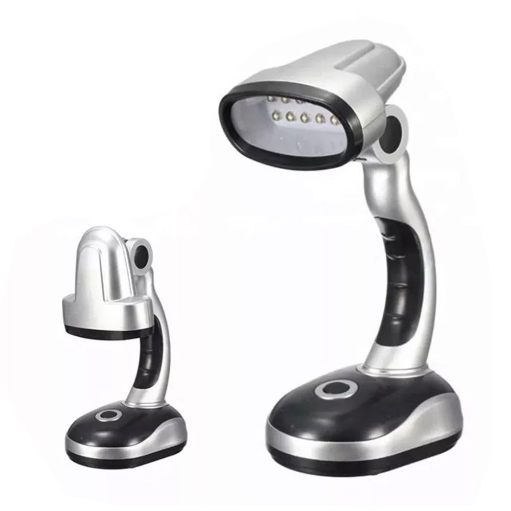 12 LEDs Desk Lamp Portable Battery Operated Reading USB Powered Work Table Light