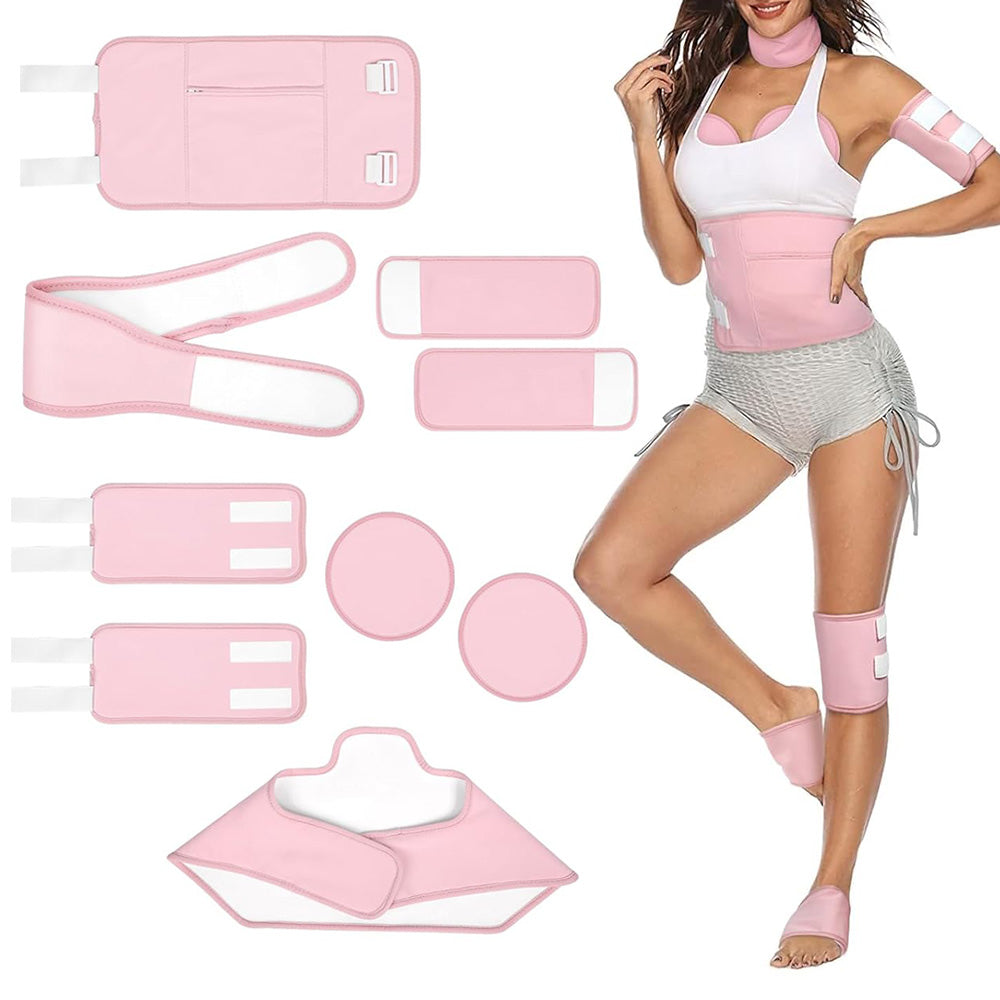 9PCS Reusable Castor Oil Pack Set ââ‚?Organic Cotton for Neck  Waist & More Pink