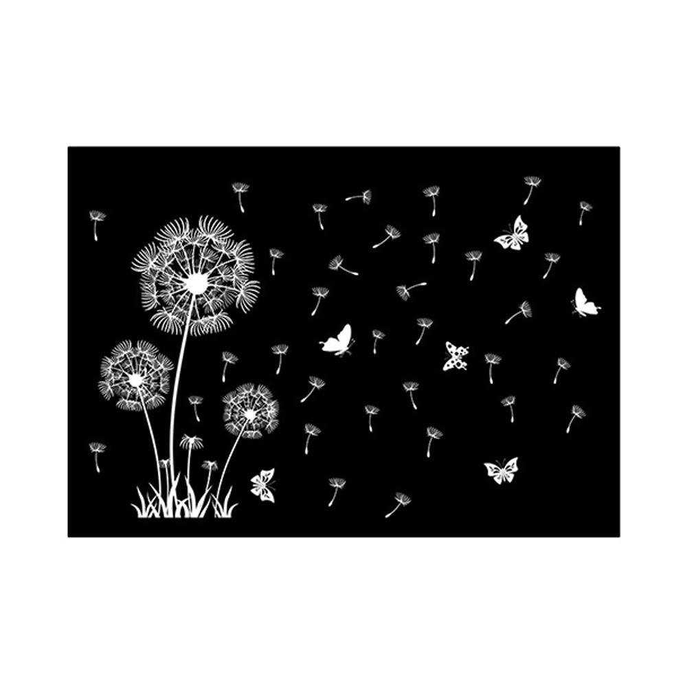 Dandelion Wall Decals Flying Flowers Butterflies Wall Stickers Plants Wall Art Living Room Bedroom Decor