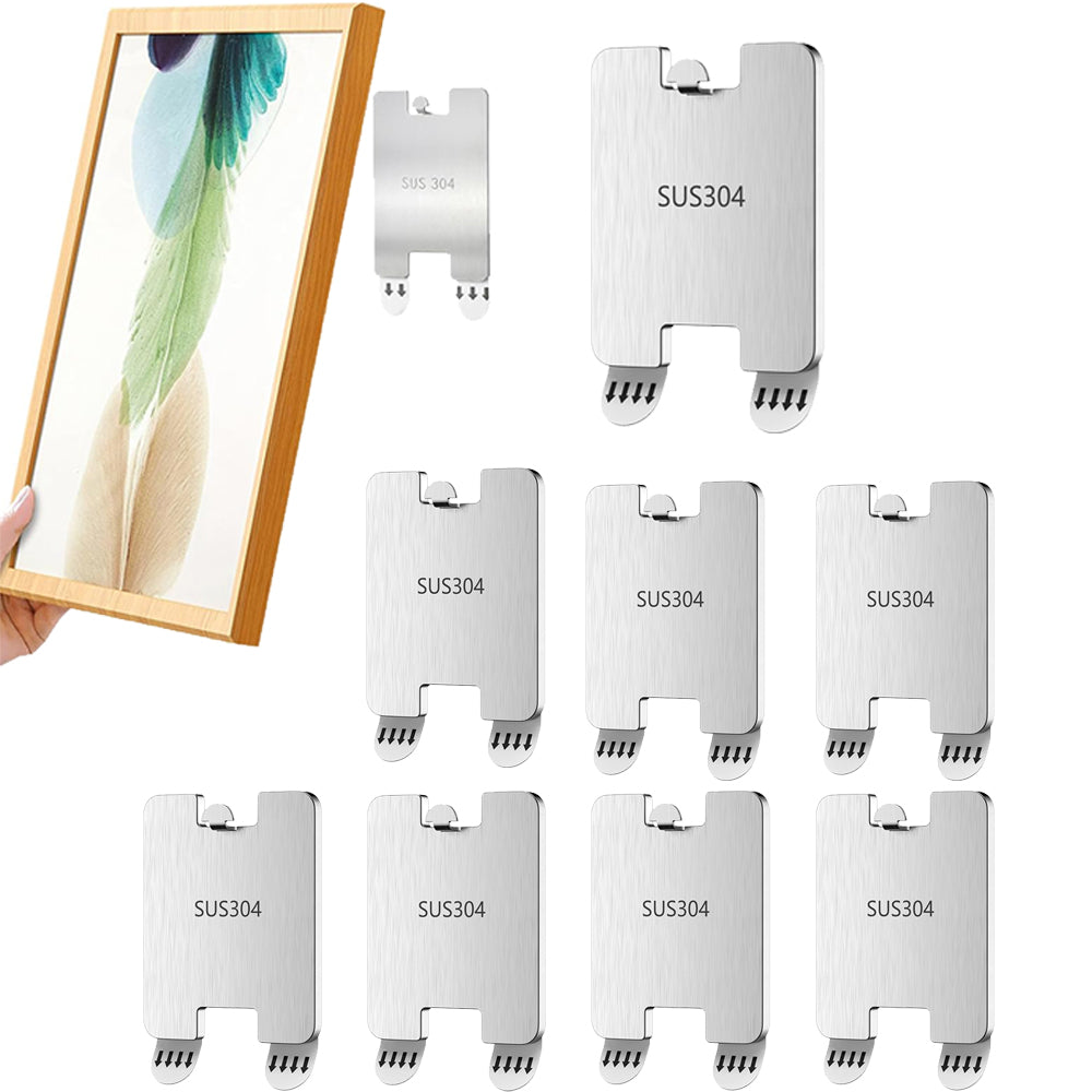 8Pcs Stainless Steel Picture Hangers Wall Hooks