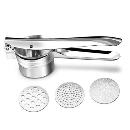 Stainless Steel Manual Potato Ricer Juicer with 3 Interchangeable Discs