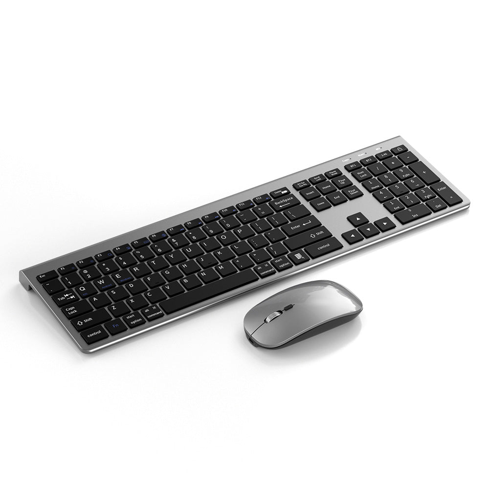 2.4GHz Bluetooth Wireless Keyboard And Mouse Combo For Computer Laptop PC -Dark Grey