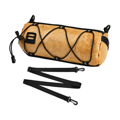 Bike Handlebar Bag for Road Mountain Bike Cycling Travel Shoulder Bag Barrel Bag with Shoulder Strap