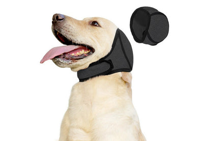 Dog Ear Muffs Noise Protection Calming Hoodie Dog Ear Covers for Noise Anxiety Relief -Grey